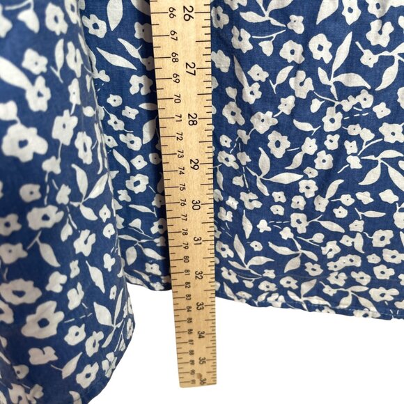 THML Shift Dress Large Blue White Floral Embroidered Tassel Crochet Boho Color - Picture 8 of 9